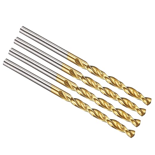 PATIKIL 3mm Drill Bit, M42 8% Cobalt High-Speed Steel Jobber Straight Shank 135° Titanium Nitride (TiN) Coated for Hard Metal Stainless Steel - 4 Pack