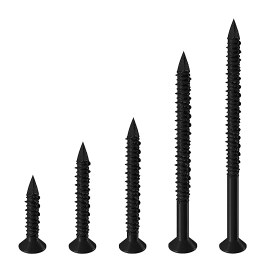 WenSilon(30 PCS) 3/16" x3-3/4 Black Concrete Screw Anchor Black Flat Head for Anchoring to Masonry, Block or Brick Stucco