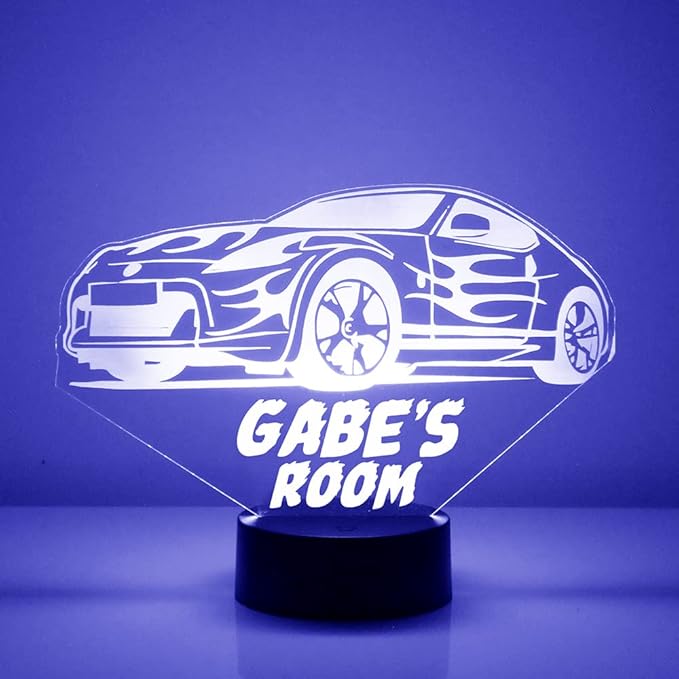Transportation Custom LED Sign Night Light Lamp with Remote, Light Up Display with Personalized Name or Image, Customized and Made in The USA, Clear Acrylic Design Home Decor with 16 Colors, 4 Modes