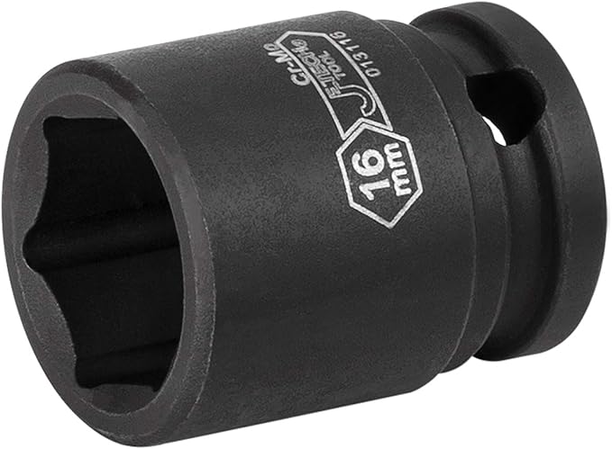 Jetech 3/8 Inch Drive 16mm Standard Impact Socket, Made with Chrome Molybdenum Alloy Steel, Heat Treated, 6-Point Design, Metric