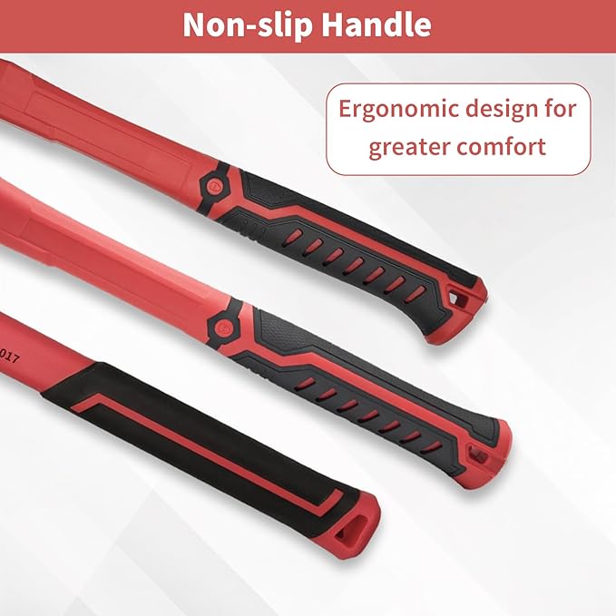 7-Pieces Hammer Set, 24 oz Claw Hammer, 12oz Claw Hammer, 13oz Ball Peen Hammer, 2 Lb Ball Peen Hammer, 3 Lb Sledge Hammer, Engineer Hammer, 10oz Rubber Mallet