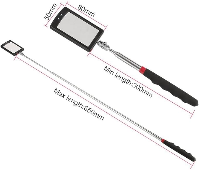 Telescoping Lighted Inspection Mirror竊똖elescoping LED Lighted Flexible Inspection Mirror 360 Swivel for Extra Viewing