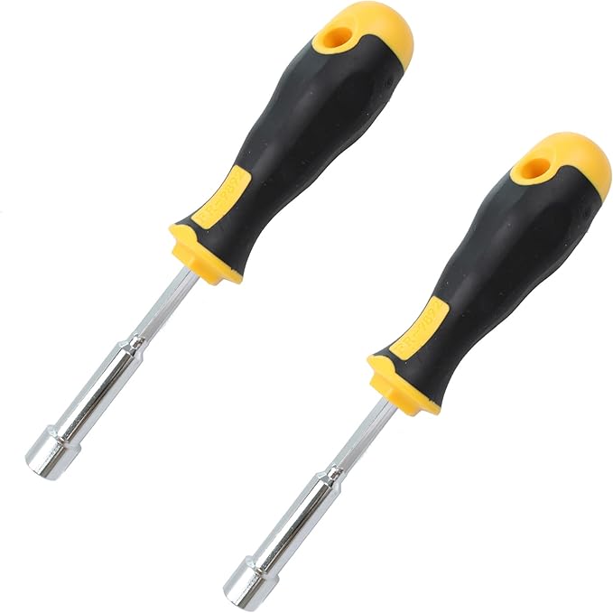 2PCS 8mm Socket Wrench Screwdriver, Hex Nut Driver, with 3.5 Inch Steel Shaft and Non-slip Handle for DIY Repairing