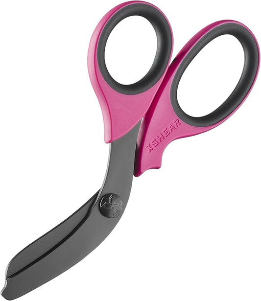 xShear짰 7.5??Extreme Duty Trauma Shears - Black Titanium Coated Blades, The perfect scissors for the Paramedic, EMT, Nurse or any Emergency Healthcare Provider (Pink/Black)