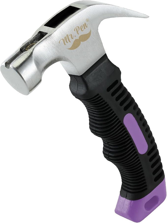 Mr. Pen- 8oz Purple Camping Hammer - Claw, Stubby, Tack, Magnetic, Small for Women, Nail - Tool