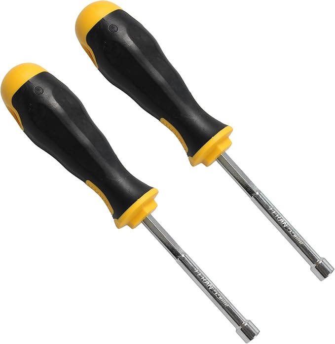 2PCS 5.5mm Socket Wrench Screwdriver, Hex Nut Driver, with 3.5 Inch Steel Shaft and Non-slip Handle for DIY Repairing