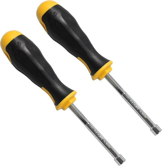 2PCS 5.5mm Socket Wrench Screwdriver, Hex Nut Driver, with 3.5 Inch Steel Shaft and Non-slip Handle for DIY Repairing