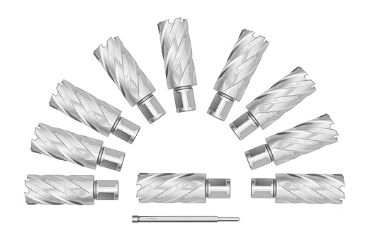 Accusize Industrial Tools 1-1/8 by 2'' Cutting Depth H.S.S. Annular Cutterwith 1 Pc Pilot Pin, 2081-2023Pin