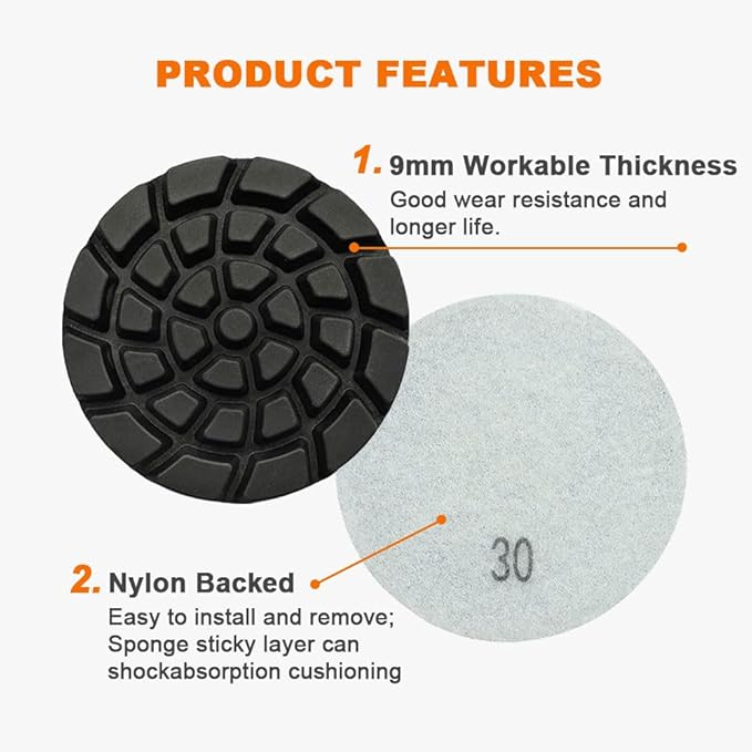 Diamond Concrete Polishing Pads - BRSCHNITT 6pcs 4 inch Grit#100 Resin Bond Renew Pads Beton Floor Renew Reparing Disk