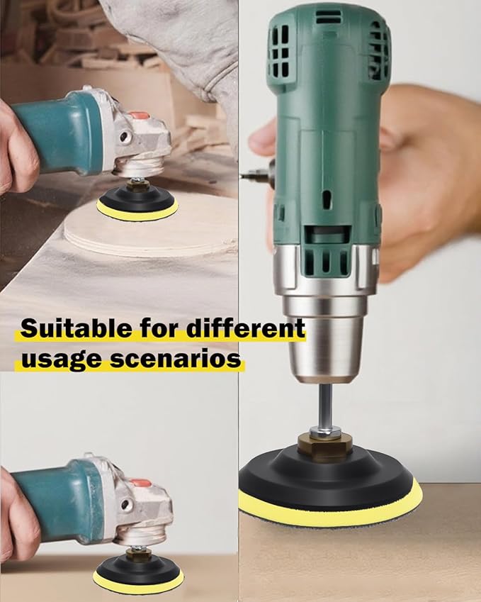 19 Pcs Stone Polishing Kit, 50#-3000# 4 Inch Concrete Polishing Pads for Grinder, Polisher Pads Kit with Metal Rod, Rubber Adhesive Disc, Polished Sponge Ball, Goggles, Gloves