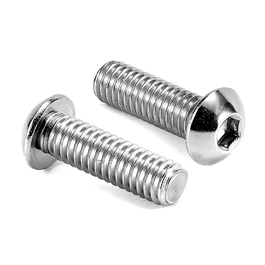 5/16-18 x 1" Button Head Socket Cap Bolts Screws, 20Pcs 304 Stainless Steel 18-8, Allen Hex Drive, Bright Finish by SG TZH(with Hex Spanner)