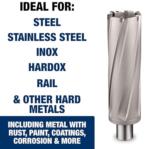 CS Unitec 9-1-6154 C 4-13/16" x 6" TCT Hornet Tungsten Carbide-Tipped Annular Cutters, 4-13/16" Cutting Diameter, Tungsten Carbide, 6" Flute