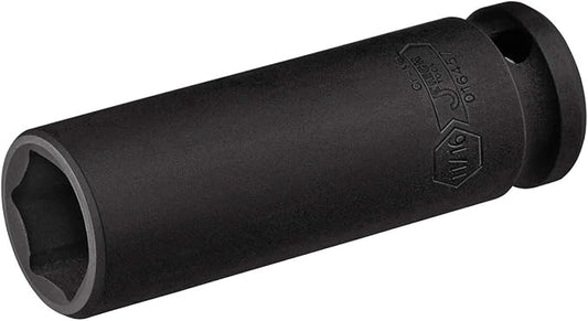 Jetech 1/2 Inch Drive 11/16 Inch Deep Impact Socket, Made with Heat-Treated Chrome Molybdenum Alloy Steel, 6-Point Design, SAE