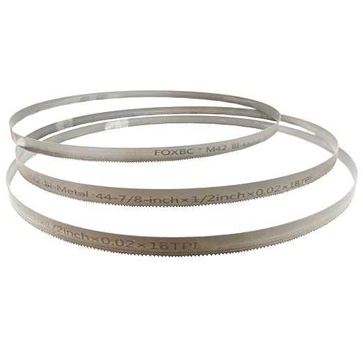 FOXBC 44-7/8-inch Bandsaw Blades 18 TPI, 44-7/8" x 1/2" x .020" 18 TPI, Replacement for DeWalt DW3983 DCS374B, Milwaukee 48-39-0521 Portable Band Saw Blades, 3-Pack