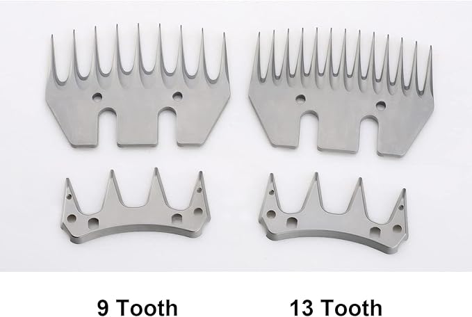 9 Tooth Sheep Shears Replacement Blades PRO Universal Blade for All Major Brands Oster GDJOB TAKEKIT BEETRO Dragro Lister Heiniger Sheep Clippers for Sheep Alpacas Goats (9 Tooth Silver)