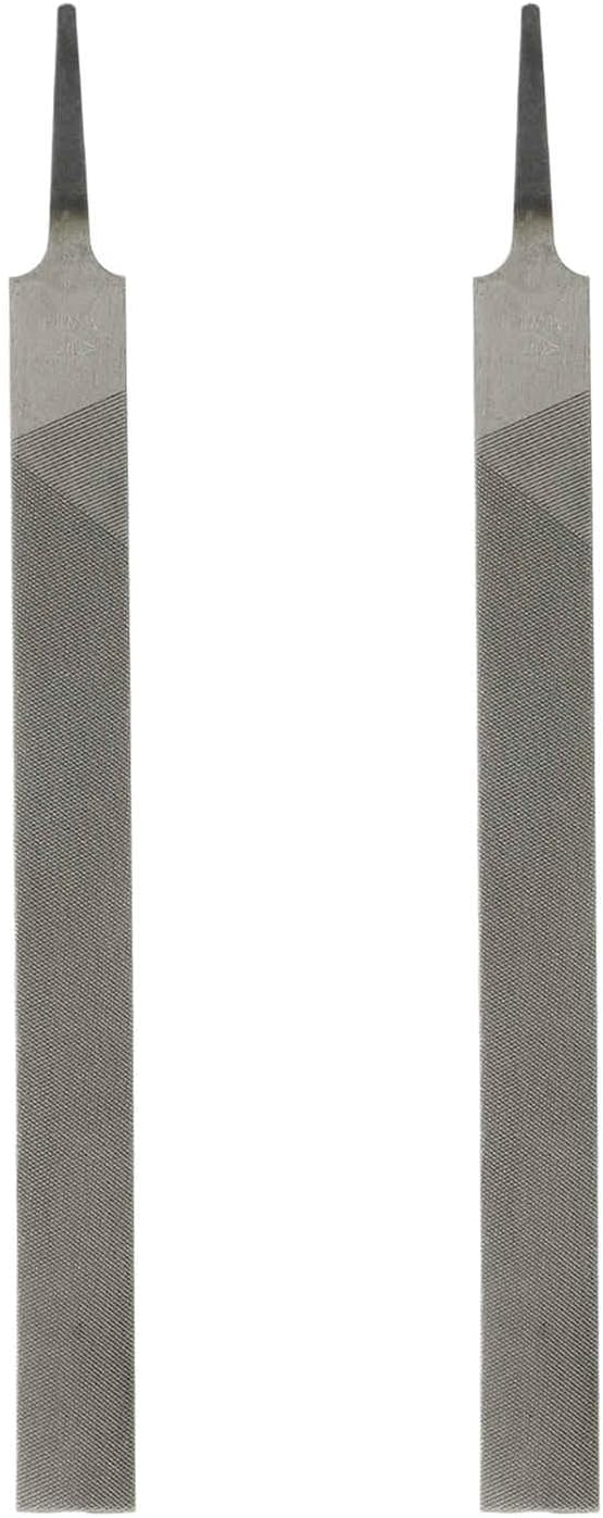 HARFINGTON 2pcs Flat Medium Cut File 10" Double Cut Teeth High Carbon Steel Hand Rasp File without Handle for Metal Wood Deburring Removing