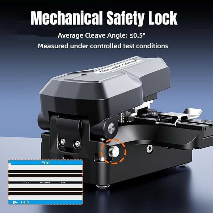 2026 Upgraded Mini One-Step Fiber Optic Cleaver, Ribbon Fiber Cleaver with ??0.5째 Precision, 24-Point Blade & 3-in-1 Holder ??Universal Splicer Companion for All Major Fusion Splicers
