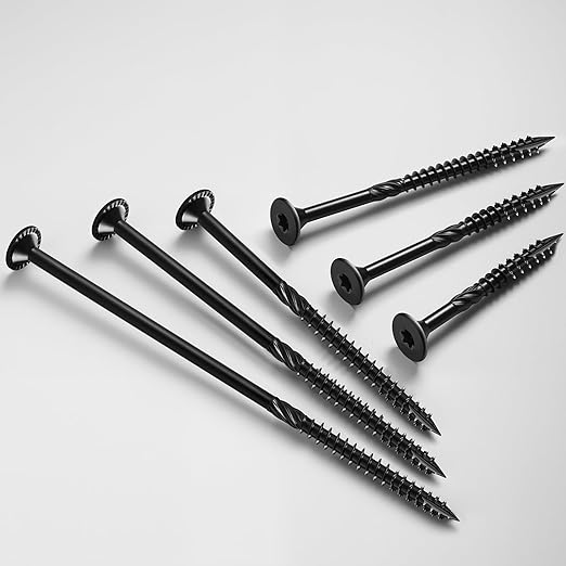 Deck Screws #14 x 3 inch, (102pcs) 2.5lb Heavy Duty Outdoor Wood Screws,Black Rust Resistant Epoxy Coated,Torx Drive Head,with T30 Star Bit