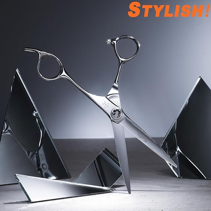 High-end Professional Extremely Very Sharp Barber Hair Cutting Scissors Hairdresser Shears For Hair 6.3 Inch Haircut Scissor Made Of Stainless Steel For Hairdressing Salon and Home Use