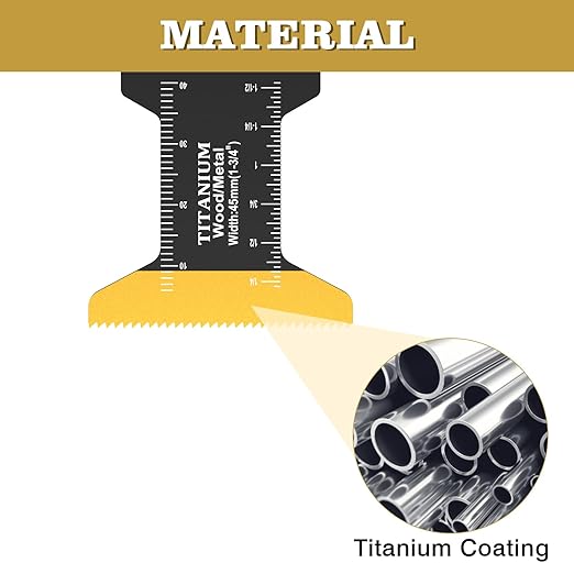15 PCS Titanium Oscillating Saw Blades Metal Cutting, Universal Multitool Blades for Soft Metal Nails Hard Material and Wood Plastic, Multi Tool Blades Kits Fit Dewalt Bosch Milwaukee Ryobi