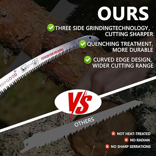 9"/12"/15" Arc Edge Reciprocating Saw Blade, 7TPI Japanese Teeth with Curved Edge Wood Pruning Saw Blades for Tree Trimming, Wood Cutting (5 Pack)