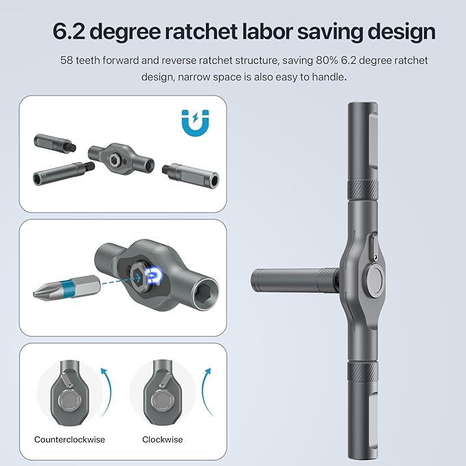 24 in 1 Magnetic Screwdriver Set, DIY Ratchet Mini Removable Self-Assembly Precision Screwdriver Tool Kit, Magnetic DIY Precision Tool Kit with Variety Head Styles for PC/Mobile/Watch/Bicycle