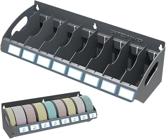 UNITEDPOWER Sanding Discs Holder, 8 Slots Wall Mount Metal Sandpaper Storage Rack for Workshop, Shed, Garage Classified Organization, Fit Most of Sandpaper