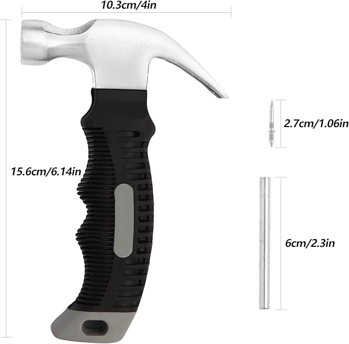 200 Pcs Double Head Skirting Nails with Mini Claw Hammer Set with 4 Tools - Invisible Seamless Baseboard Screws for Solid Wood Trim, Double-Sided Installation