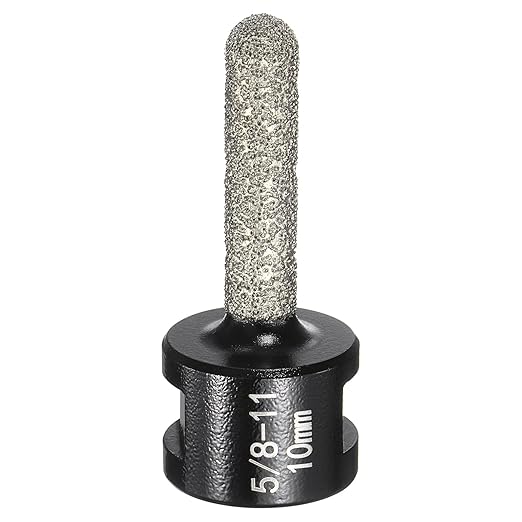 HARFINGTON Diamond Finger Bit 10mm Dia Dry Core 2 Holes with 5/8"-11 Thread Diamond Chamfer Bit for Enlarging Shaping Milling Existing Holes on Porcelain Tile Ceramic Marble Countertop, Black