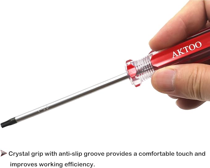 AKTOO 2PCS T25 Torx Screwdriver, 4inch Torx Driver Star Bit Screwdrivers for Computer Repairing, Automobile Tools and Home Appliances