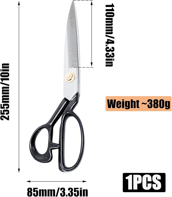 10 Inch Sharp Sewing Scissors for Fabric Cutting Metal Scissors Sewing Shears Heavy Duty