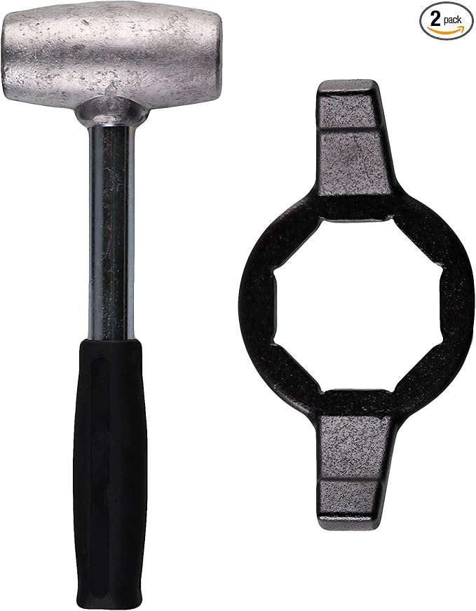 4lb Lead Hammer with 8-sided Hex Wrench Set - Dead Blow Lead Hammer + Hex Wrench are Essential Tools for Lowriders and Cars with Hex Knock-Off Spinner Cap Fitted Wire Wheels
