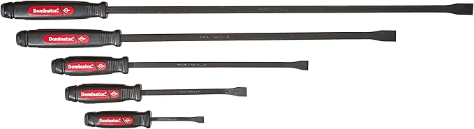 Mayhew Tools 61366 Dominator Pry Bar Set, 5-Piece Curved, Red