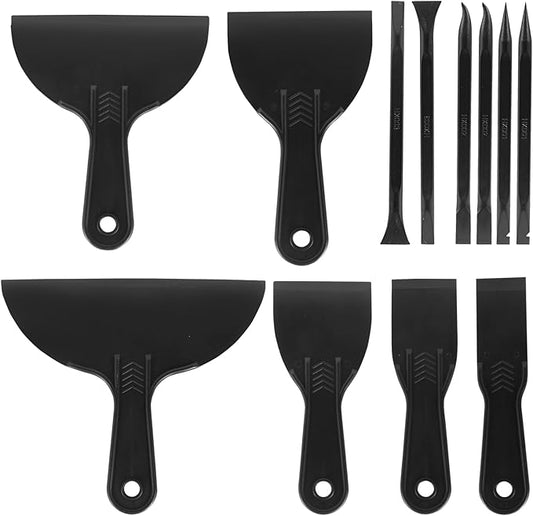 Murtenze 12PCS Plastic Putty Knife Set, Multipurpose Spackle Knife, Scrapers, 3D Printing, Wallpaper, Drywall, Polypropylene Handle