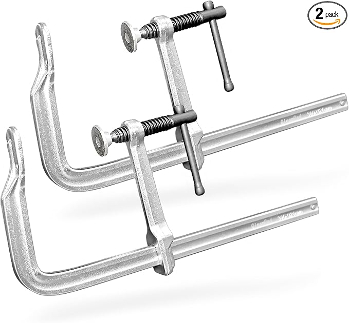 2-Pack 12-Inch Heavy-Duty F-Clamps for Welding, Woodworking & Metalworking ??550 lbs Load Capacity, 3 Inch Throat Depth, All-Steel Construction (2-Pack - 12 Inch - 3 Inch)