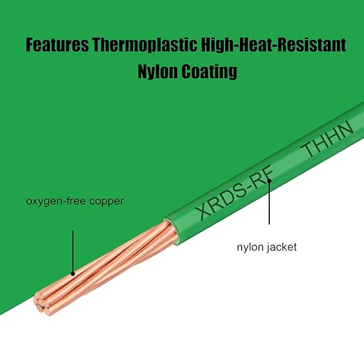 12 AWG THHN Stranded Bare Copper Wire 150FT Green Grounding Wire, Electrical Wire, 600V Rated Building Wire, Ideal for Panel Wiring, Grounding, Lighting Circuits, Control Systems