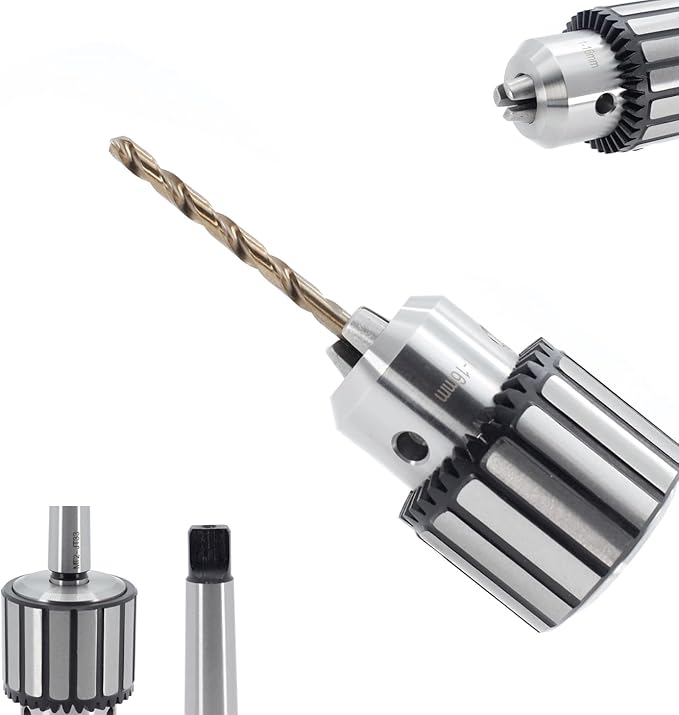 Drill Chuck JESTUOUS JT33 Key Type 5/8 Inch(1-16mm) with MT2 Morse Taper Arbor Heavy Duty Chucks