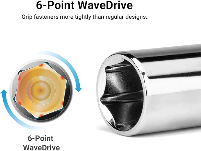 Capri Tools 7/16-Inch Shallow Socket, 3/8-Inch Drive, 6-Point, SAE