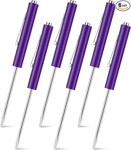6 Pieces Pocket Screwdriver Mini Tops And magnetic pocket screwdriver with A Single Blade Head for Mechanical, Electrician (purple)