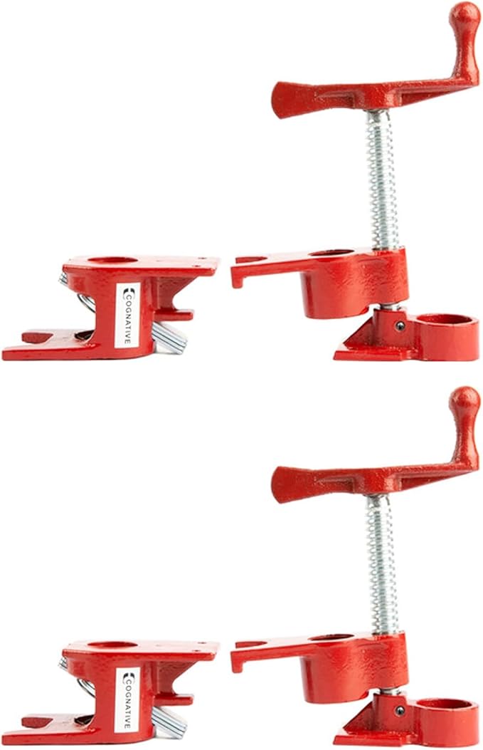 COGNATIVE 3/4" 2-Pack Pipe Clamp for Woodworking Heavy Duty Cast Iron Quick Release Pipe Clamps with stand Home Improvement, Workshop and Construction Site