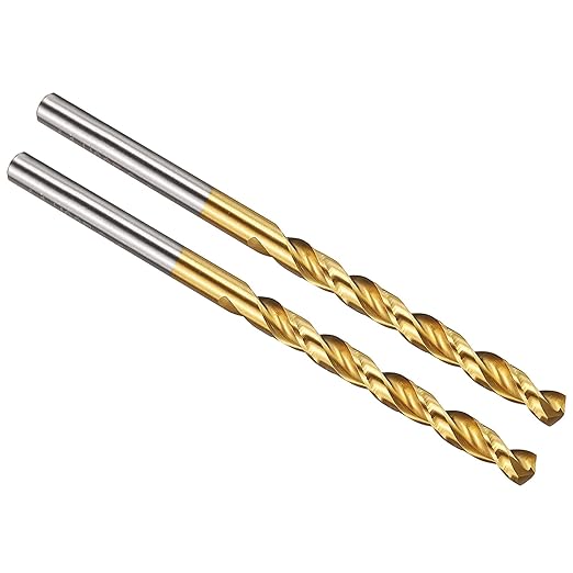 PATIKIL 4mm Drill Bit, M42 8% Cobalt High-Speed Steel Jobber Straight Shank 135° Titanium Nitride (TiN) Coated for Hard Metal Stainless Steel - 2 Pack