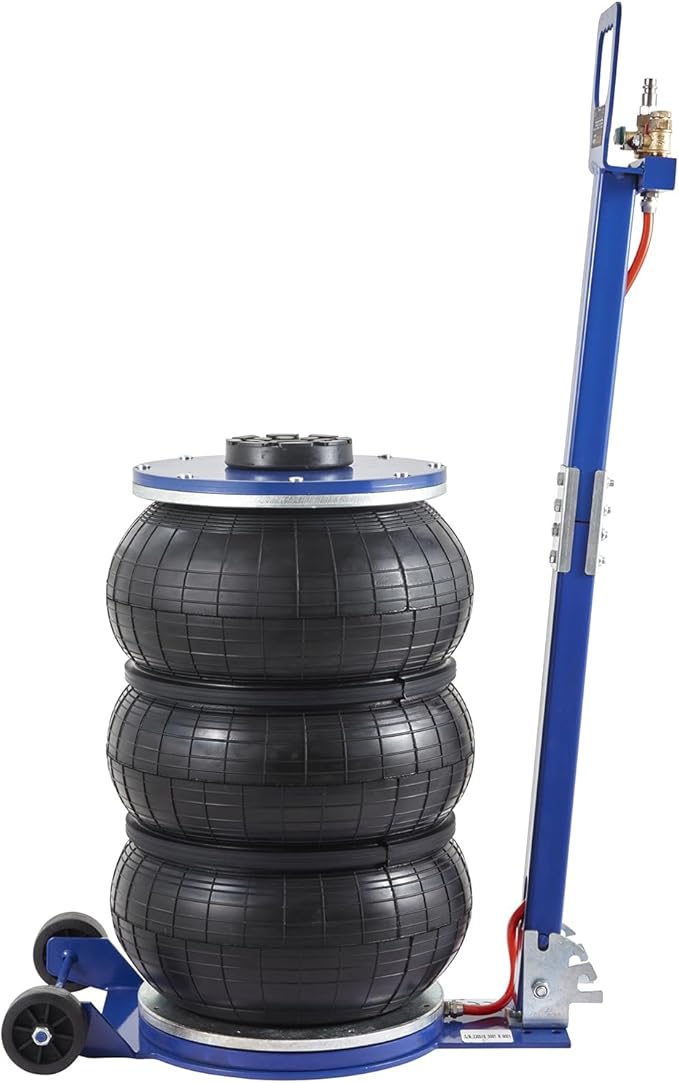 VEVOR Air Jack, 5 Ton/11000 lbs Triple Bag Air Jack, Airbag Jack with Six Steel Pipes, Lift up to 18.5 inch/470 mm, 3-5 s Fast Lifting Pneumatic Jack, with Adjustable Handle for Car, Garage, Repair