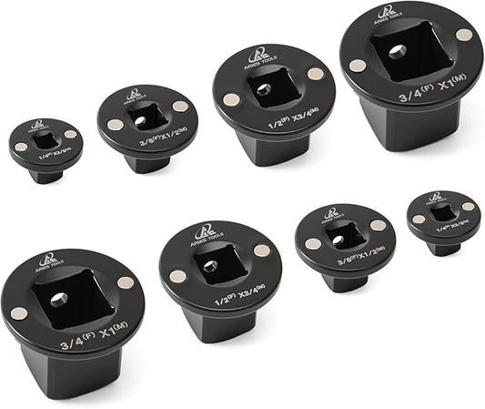 Socket Set Adapter,Low Profile Impact Socket Set Works with Impact Wrench竊똖orque Wrench竊똄lectric Ratchet竊똃esigned for Confined Space竊?/8" to 1/2", 1/4" to 3/8", 3/4" to 1", 1/2" to 3/4", 4PC