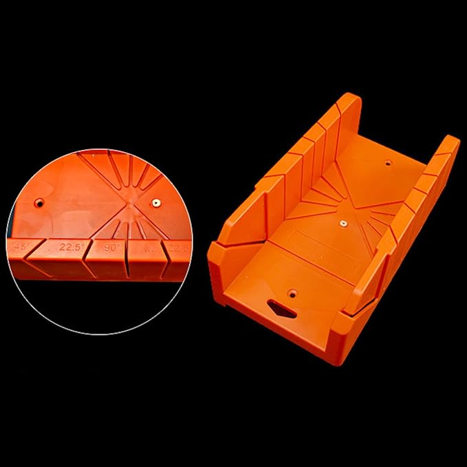 VINGVO Woodworking Miter Saw Storage Box Sturdy Miter Saw Box 22.5 45 90 Degree Stable Practical for Office Building (14in Clamping Type)