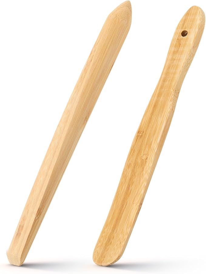 Baderke 11 Inch Wooden Sourdough Bread Mixing Stir and 13 Inch Wooden Spatula Paddle Stirring Stick for Kitchen Cooking Mixing Tool for Sourdough Starter Cookware Pot(Bamboo Wood)