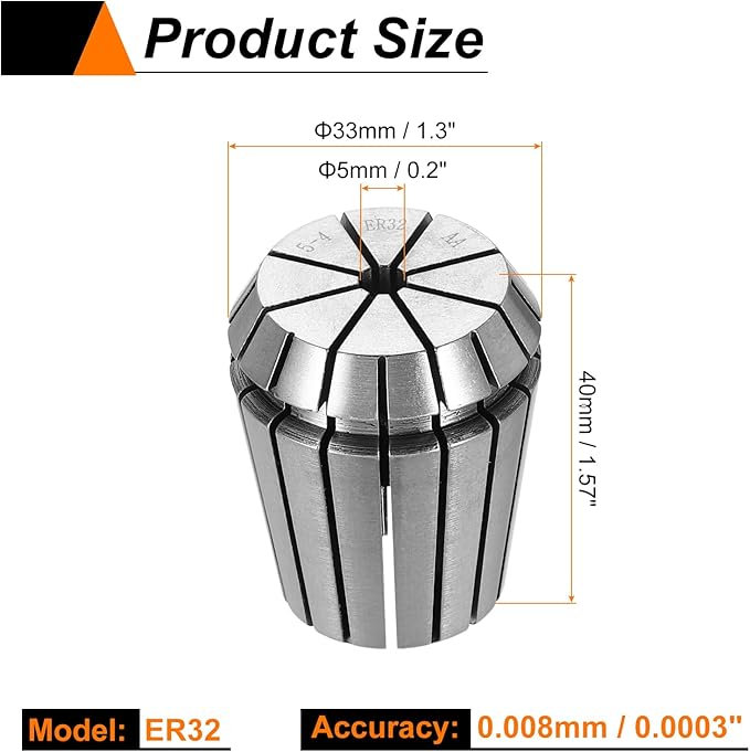 HARFINGTON Spring Collet Chuck ER32 5mm 65Mn Spring Steel Precision Router Collets for CNC Engraving Milling Lathe Tool