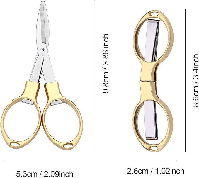 Folding Scissors, TSA Compliant and Portable, Compact, Safe Travel Scissors, Stainless Steel Retractable, 1 Pcs