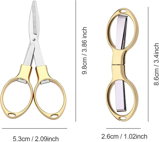 Folding Scissors, TSA Compliant and Portable, Compact, Safe Travel Scissors, Stainless Steel Retractable, 1 Pcs