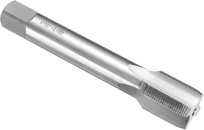 uxcell Hand Plug Tap M19 x 1 H2 Metric Thread Plug Style Taps Straight Flute Screw Tapping Threading Tool High Speed Steel HSS6542