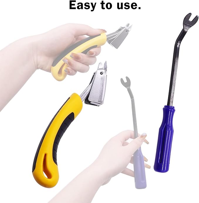 2Pcs Heavy Duty Upholstery and Construction Staple Remover with Upholstery and Construction Staple Puller Tack Puller Tool, for Furniture, Floor,Photo,Carton Frame